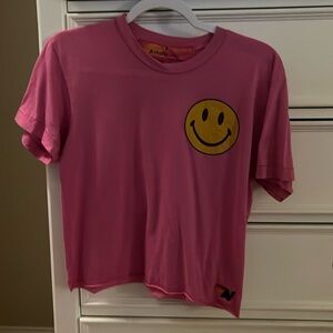 Aviator Pink Smiley Face Boyfriend Tee